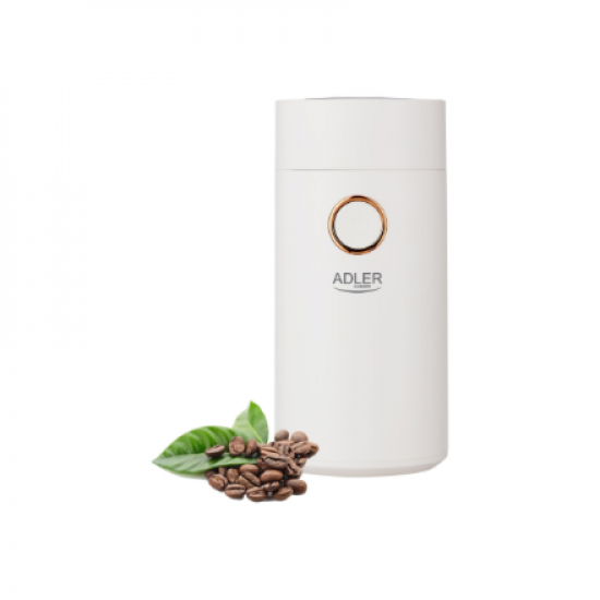 Adler | Coffee grinder | AD4446wg | 150 W | Coffee beans capacity 75 g | Lid safety switch | White