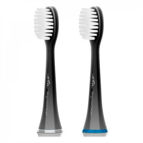 ETA | Toothbrush replacement | RegularClean ETA070790500 | Heads | For adults | Number of brush heads included 2 | Number of teeth brushing modes Does not apply | Black