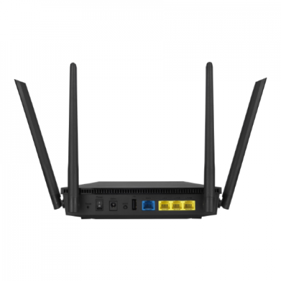 Wireless AX1800 Dual Band Gigabit Router | RT-AX53U | 1201+600 Mbit/s | Ethernet LAN (RJ-45) ports 4 | Mesh Support No | MU-MiMO Yes | No mobile broadband | Antenna type  External antenna x 4 | 36 month(s)