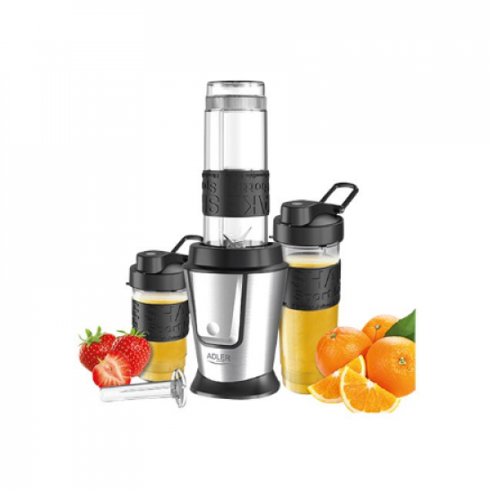 Adler | Blender | AD 4081 | Tabletop | 800 W | Jar material BPA Free Plastic | Jar capacity 0.4 + 0.57 L | Ice crushing | Black/Stainless steel
