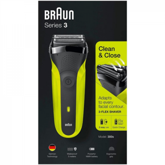 Braun | Shaver | 300s | Operating time (max) 30 min | Black/Green