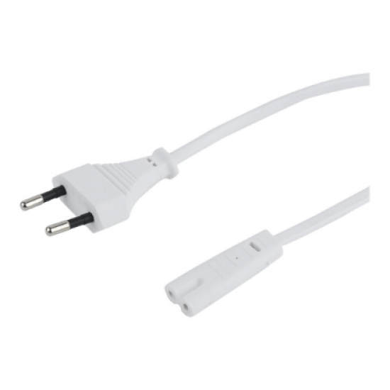 Gembird | Power cord, 1.8 m | White | EU input 2 pin plug