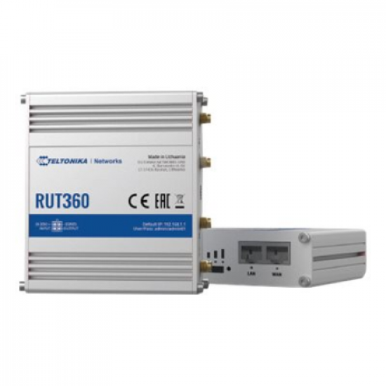 Industrial Cellular Router | RUT360 LTE CAT6 | 1 x LAN ports, 10/100 Mbps, compliance with IEEE 802.3, IEEE 802.3u standards, supports auto MDI/MDIX crossover Mbit/s | Ethernet LAN (RJ-45) ports 2 x RJ45 ports, 10/100 Mbps | Mesh Support No | MU-MiMO Yes 