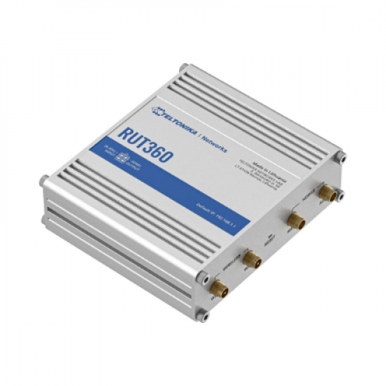 Industrial Cellular Router | RUT360 LTE CAT6 | 1 x LAN ports, 10/100 Mbps, compliance with IEEE 802.3, IEEE 802.3u standards, supports auto MDI/MDIX crossover Mbit/s | Ethernet LAN (RJ-45) ports 2 x RJ45 ports, 10/100 Mbps | Mesh Support No | MU-MiMO Yes 