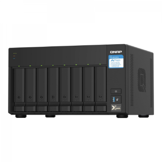 QNAP | 8-Bay QTS NAS | TS-832PX-4G | Up to 8 HDD/SSD Hot-Swap | AnnapurnaLabs Alpine | AL324 ARM Cortex-A57 Quad-Core | Processor frequency 1.7 GHz | 4 GB | DDR4