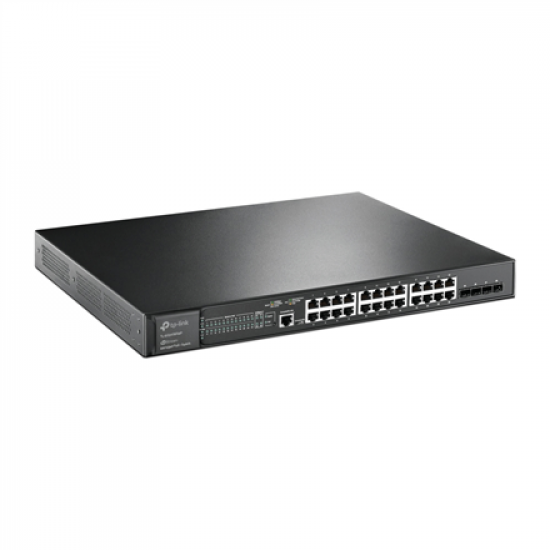TP-LINK | 24-Port Gigabit and 4-Port 10GE SFP+ L2+ Managed Switch with 24-Port PoE+ | TL-SG3428XMP JetStream | Managed L2+ | Rackmountable