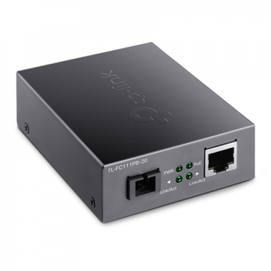 TP-LINK | VDM Media Converter with 1-Port PoE | TL-FC111PB-20 | 10/100M RJ45 port
