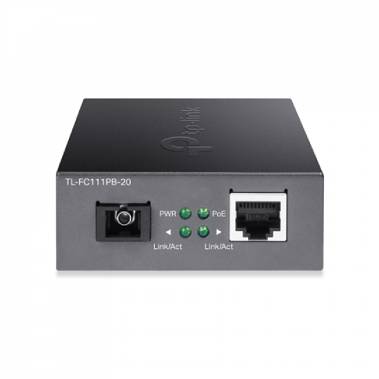 TP-LINK | VDM Media Converter with 1-Port PoE | TL-FC111PB-20 | 10/100M RJ45 port