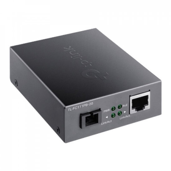 TP-LINK | VDM Media Converter with 1-Port PoE | TL-FC111PB-20 | 10/100M RJ45 port