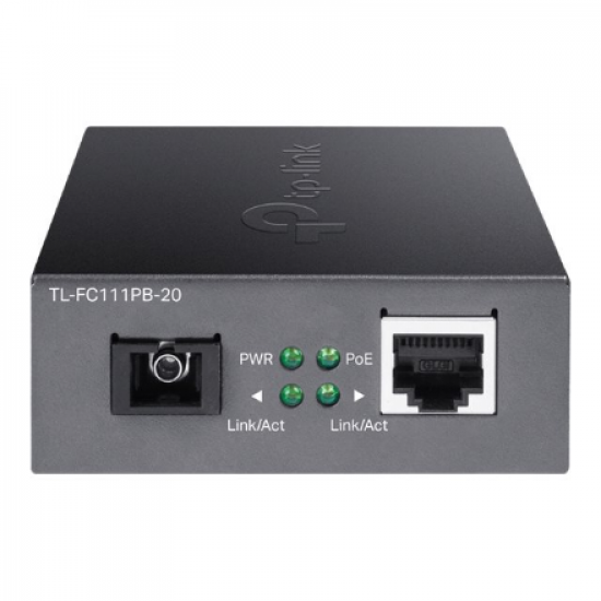 TP-LINK | VDM Media Converter with 1-Port PoE | TL-FC111PB-20 | 10/100M RJ45 port