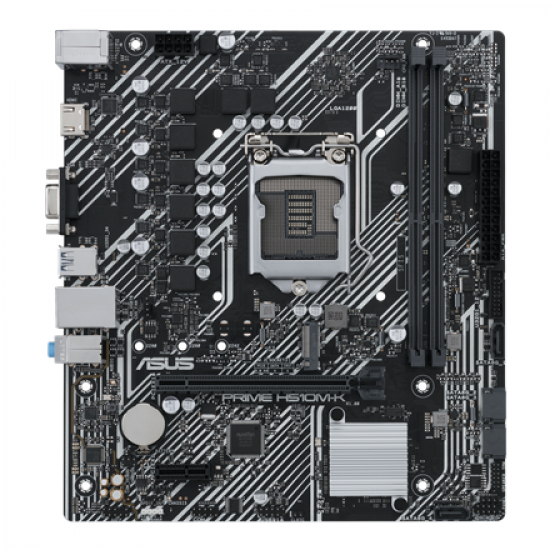 Asus | PRIME H510M-K | Processor family Intel | Processor socket LGA1200 | DDR4 | Memory slots 2 | Supported hard disk drive interfaces 	SATA, M.2 | Number of SATA connectors 4 | Chipset  H510 | Micro ATX