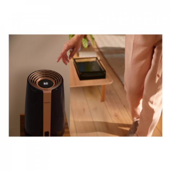 Philips | HU3918/10 | Humidifier | 25 W | Water tank capacity 3 L | Suitable for rooms up to 45 m² | NanoCloud evaporation | Humidification capacity 300 ml/hr | Black