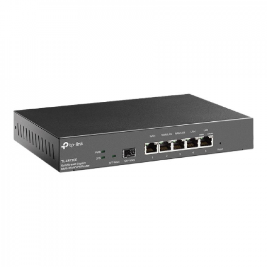 SafeStream Gigabit Multi-WAN VPN Router | ER7206 | 10/100/1000 Mbit/s | Ethernet LAN (RJ-45) ports 1× Gigabit SFP WAN Port, 1× Gigabit RJ45 WAN Port, 2x  Gigabit RJ45 LAN Ports 2× Gigabit WAN/LAN RJ45 Ports