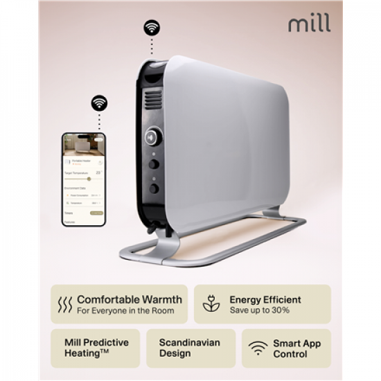 Mill | Heater | CO1200WIFI3 GEN3 | Convection Heater | 1200 W | Number of power levels 3 | Suitable for rooms up to 14-18 m² | White | N/A