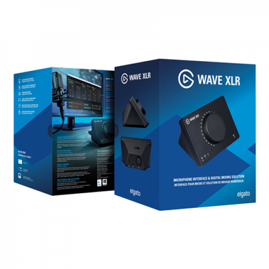 Elgato | Wave XLR | USB-C 3.0 | A compact USB interface that gives your mic superpowers, Wave XLR features proprietary anti-distortion technology, swappable design components, and integration with custom mixing software | Black