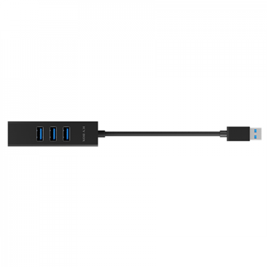 Raidsonic | 4 Port Hub with USB 3.0 Type-A, Type-C, Gigabit LAN | Icy Box IB-HUB1419-LAN