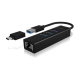 Raidsonic | 4 Port Hub with USB 3.0 Type-A, Type-C, Gigabit LAN | Icy Box IB-HUB1419-LAN
