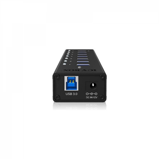 Raidsonic | 7-port hub with USB Type-A interface and 1x charging port | IB-AC618