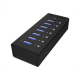 Raidsonic | 7-port hub with USB Type-A interface and 1x charging port | IB-AC618