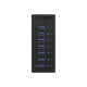 Raidsonic | 7-port hub with USB Type-A interface and 1x charging port | IB-AC618