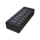 Raidsonic | 7-port hub with USB Type-A interface and 1x charging port | IB-AC618