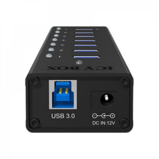 Raidsonic | 7-port hub with USB Type-A interface and 1x charging port | IB-AC618