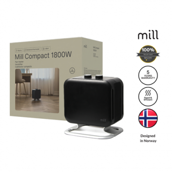Mill | Heater | CUS1800MECBA | PTC Fan | Suitable for rooms up to 30 m² | Black | 1800 W