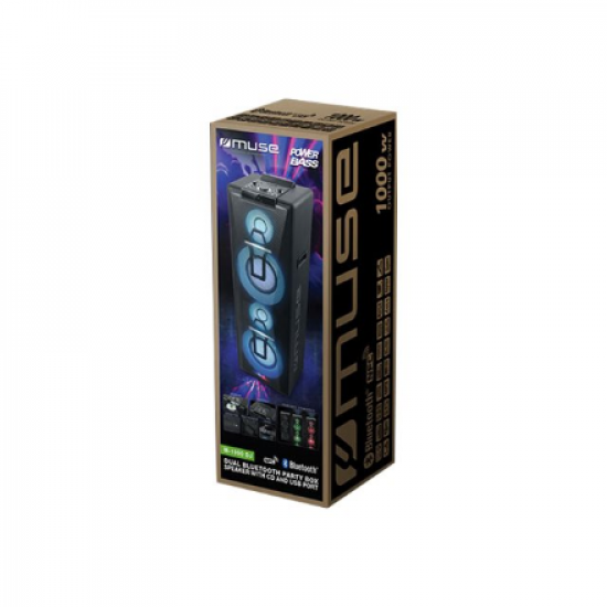 Muse | Party Box Double Bluetooth CD Speaker | M-1990 DJ | 1000 W | Bluetooth | Black | Portable | Wireless connection