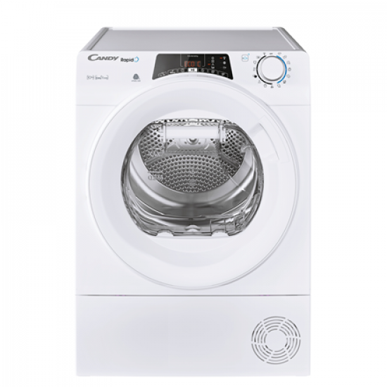 Candy | Dryer Machine | ROE H10A2TE-S | Energy efficiency class E | Front loading | 10 kg | Heat pump | Big Digit | Depth 58.5 cm | Wi-Fi | White