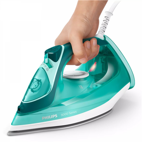 Philips | Iron | DST3030/70 | Steam Iron | 2400 W | Water tank capacity 300 ml | Continuous steam 40 g/min | Steam boost performance 180 g/min | Green