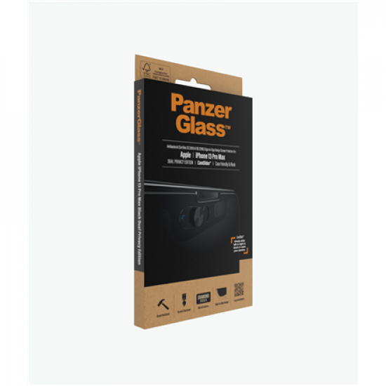 PanzerGlass | CamSlider Privacy AB | Apple | iPhone 13 Pro Max | Tempered glass | Black | Case friendly | Privacy glass