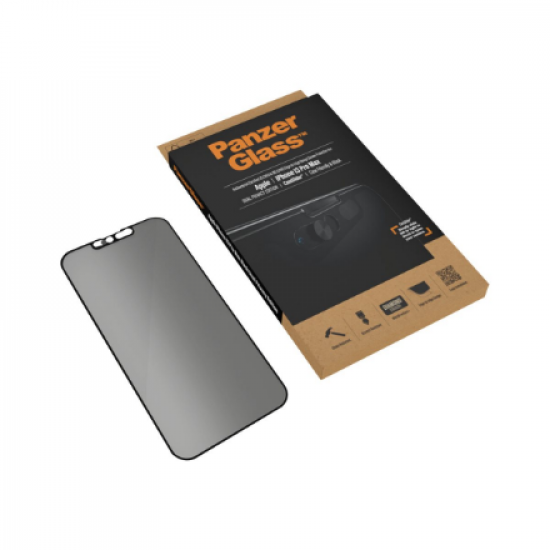 PanzerGlass | CamSlider Privacy AB | Apple | iPhone 13 Pro Max | Tempered glass | Black | Case friendly | Privacy glass