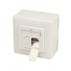 NP0006A Wall Outlet | Metal die-cast housing with strain relief; Horizontal cable entry with strain relief; Network wall outlet Cat.6 fully shielded, with surface back box | Pure White