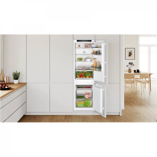 Bosch | Refrigerator | KIV86VFE1 | Energy efficiency class E | Built-in | Combi | Height 177.5 cm | Fridge net capacity 183 L | Freezer net capacity 84 L | 35 dB | White