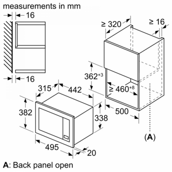 Bosch | Microwave Oven | BFL523MW3 | Built-in | 800 W | White