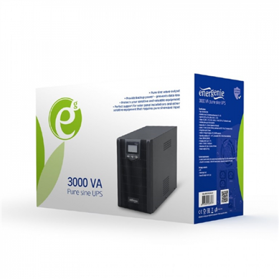 EnerGenie | 3000VA pure sine wave UPS | EG-UPS-PS3000-01 LCD display, USB, | 3000 VA | 2400 W