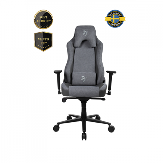 Arozzi Vernazza Vento Gaming Chair Vento Polyurethane; Soft Fabric; Metal; Aluminium | Ash