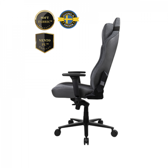 Arozzi Vernazza Vento Gaming Chair Vento Polyurethane; Soft Fabric; Metal; Aluminium | Ash