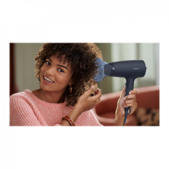Philips | Hair Dryer | BHD360/20 | 2100 W | Number of temperature settings 6 | Ionic function | Diffuser nozzle | Black/Blue