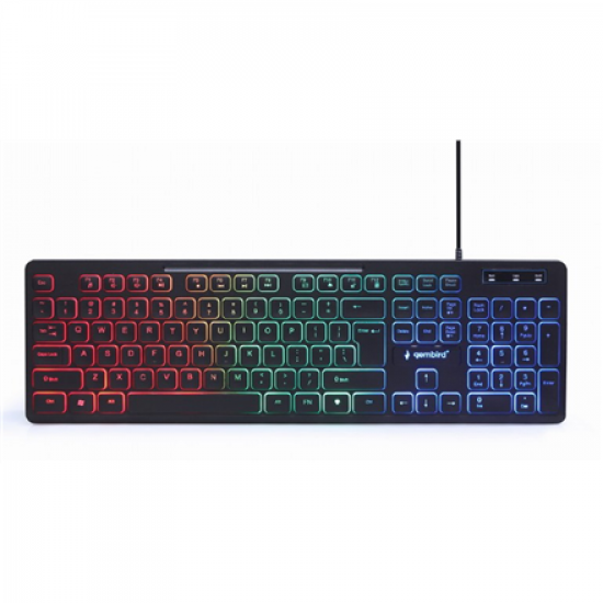 Gembird | 3-in-1 Backlight Desktop Set | KBS-UML-01 | Keyboard, Mouse and Pad Set | Wired | Mouse included | US | Black