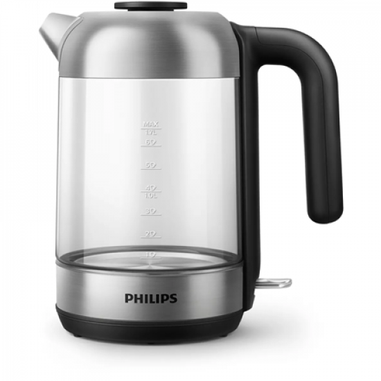 Philips | Kettle | HD9339/80 | Electric | 2200 W | 1.7 L | Stainless steel/Glass | 360° rotational base | Black/Silver
