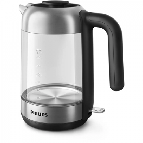 Philips | Kettle | HD9339/80 | Electric | 2200 W | 1.7 L | Stainless steel/Glass | 360° rotational base | Black/Silver