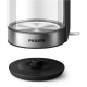 Philips | Kettle | HD9339/80 | Electric | 2200 W | 1.7 L | Stainless steel/Glass | 360° rotational base | Black/Silver