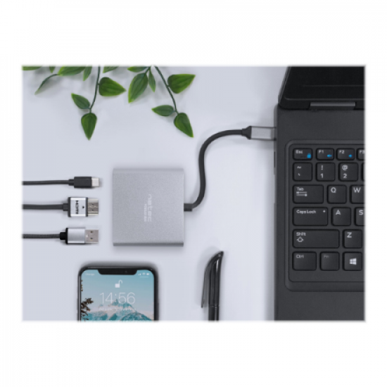 Natec | USB-C Multiport Adapter | NMP-1607 | Grey | USB Type-C | 0.11 m