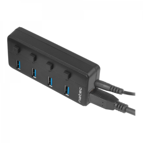 Natec | 4 Port Hub With USB 3.0 | Mantis NHU-1557 | Black