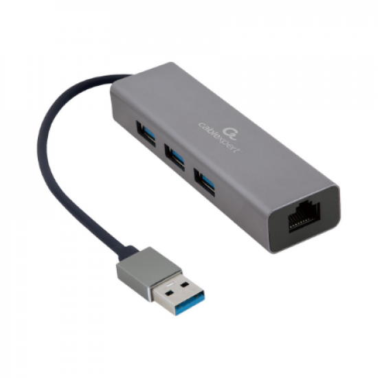 Cablexpert | USB AM Gigabit network adapter with 3-port USB 3.0 hub | A-AMU3-LAN-01