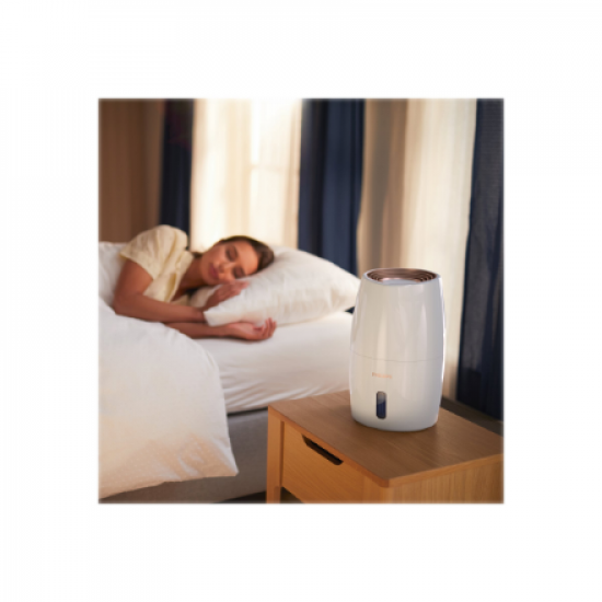 Philips | HU2716/10 | Humidifier | 17 W | Water tank capacity 2 L | Suitable for rooms up to 32 m² | NanoCloud evaporation | Humidification capacity 200 ml/hr | White