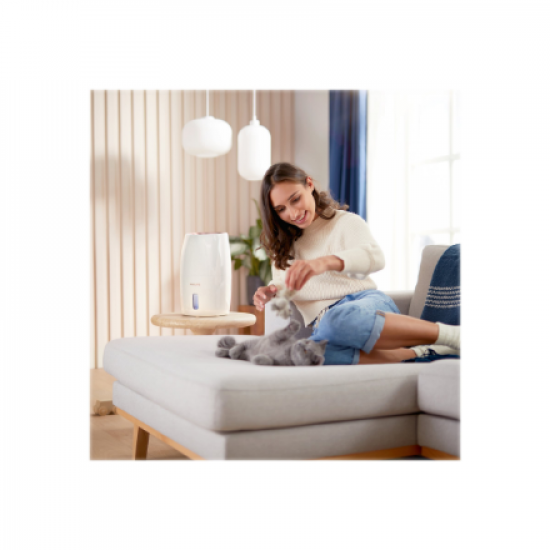 Philips | HU2716/10 | Humidifier | 17 W | Water tank capacity 2 L | Suitable for rooms up to 32 m² | NanoCloud evaporation | Humidification capacity 200 ml/hr | White