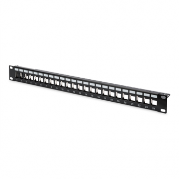 Digitus | Modular Patch Panel | DN-91411 | Black | Layout Keystone Entry: Straight; Area of application: 483 mm (19