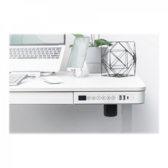 Electric Height Adjustable Desk | 72 - 121 cm | Maximum load weight 50 kg | Metal | White